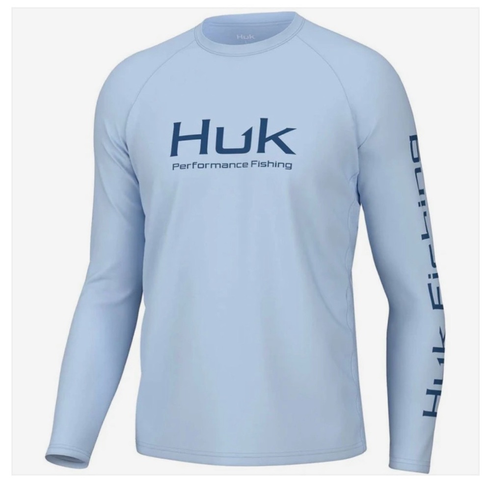 Huk Men's Light Blue Long Sleeve Rash Guard Mens CL-NWT